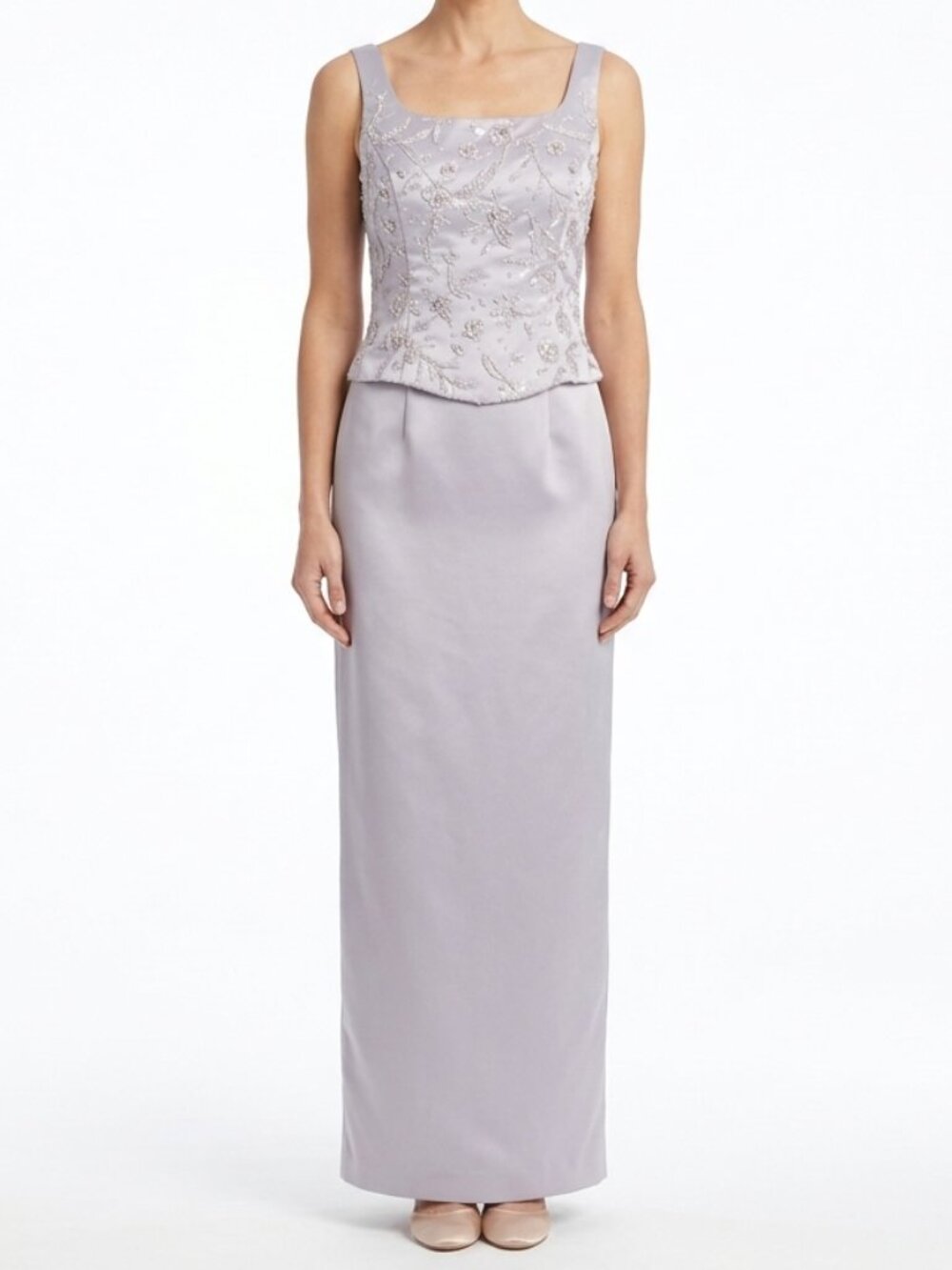 Jessica McClintock Gunne Sax Faux 2 Piece Lilac Satin Gown NEW- Sz. 7/8